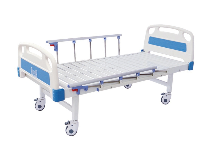 普通病床(M18) ABS床頭條式平板護(hù)理床(四角剎車(chē)、六檔護(hù)欄)